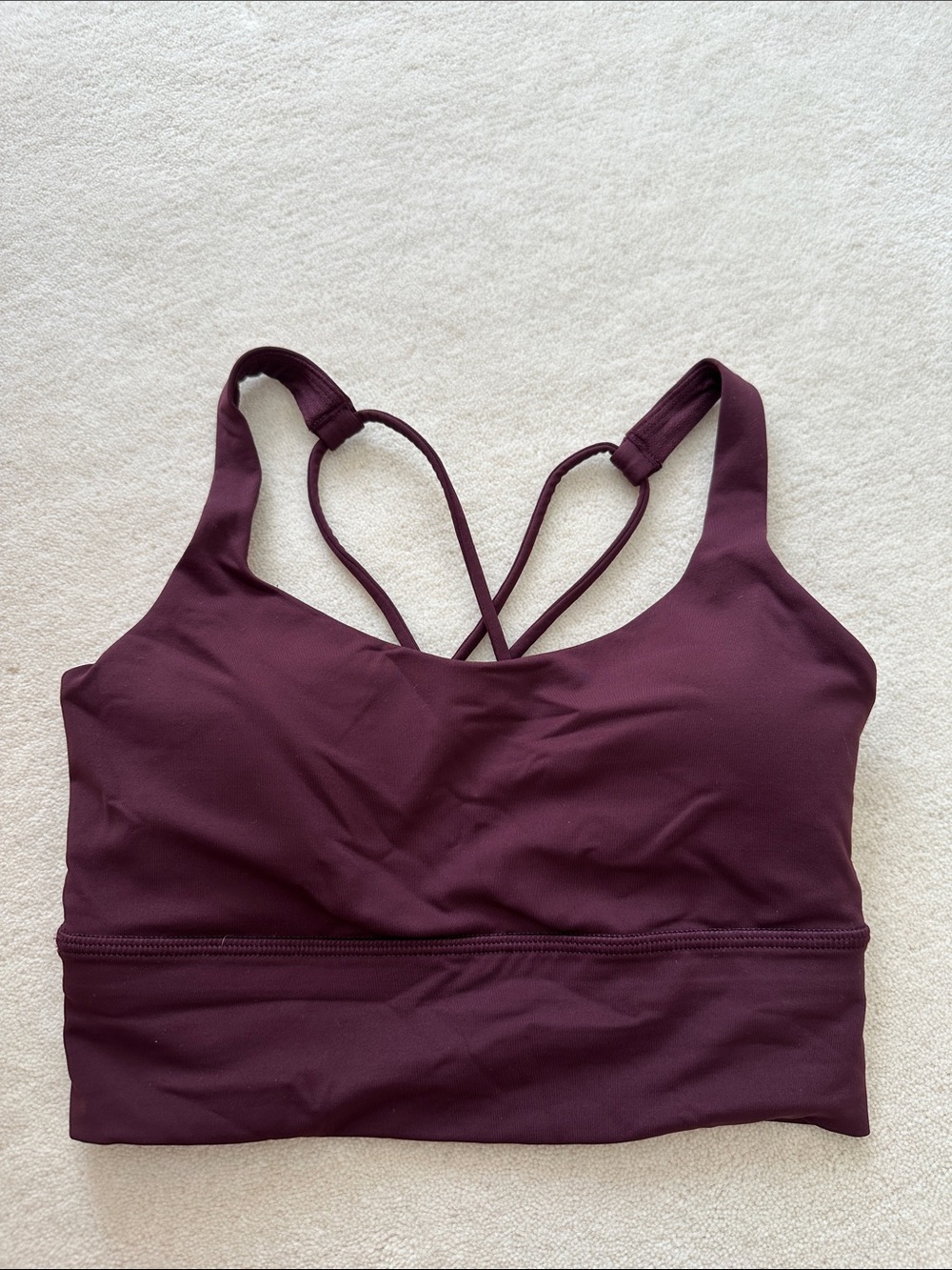 Lululemon Energy Longline Sports Bra Size 2 Deep Plum
